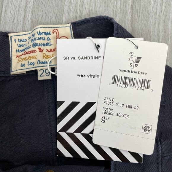 Free People x Sandrine Rose High Rise Wide Leg Jeans Button Fly French Worker 29 - Picture 6 of 10